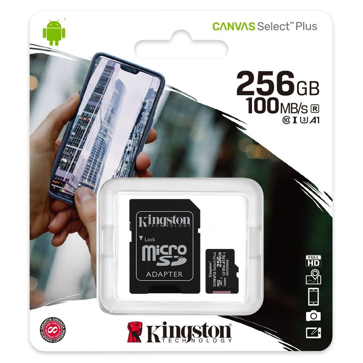 KINGSTON - Kingston Memoria 256GB Micro SDXC100MBs C10 UHS-I SDCS2256GB