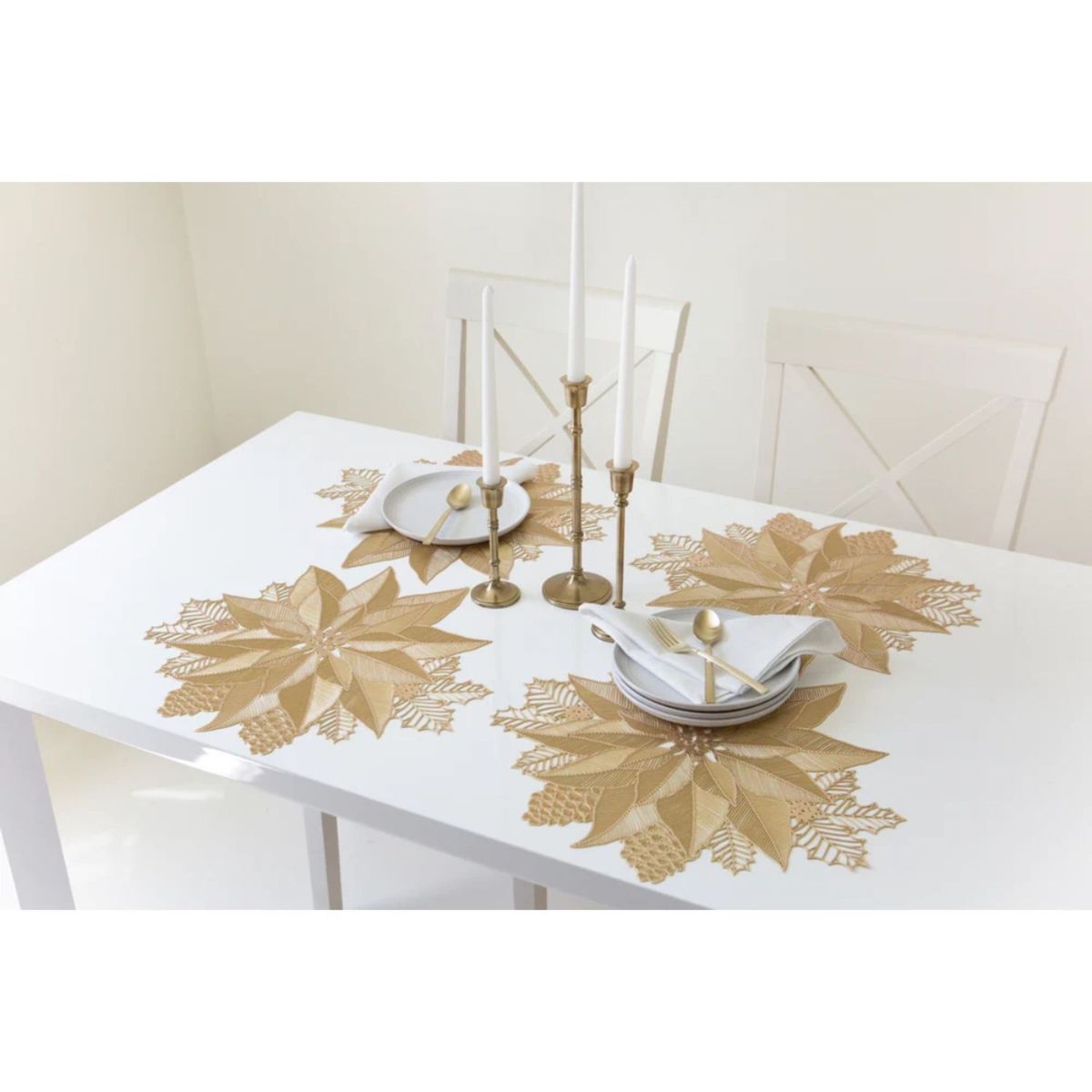 BENSON MILLS - Juego x 6 Individuales Benson Mills Bouquet dorado