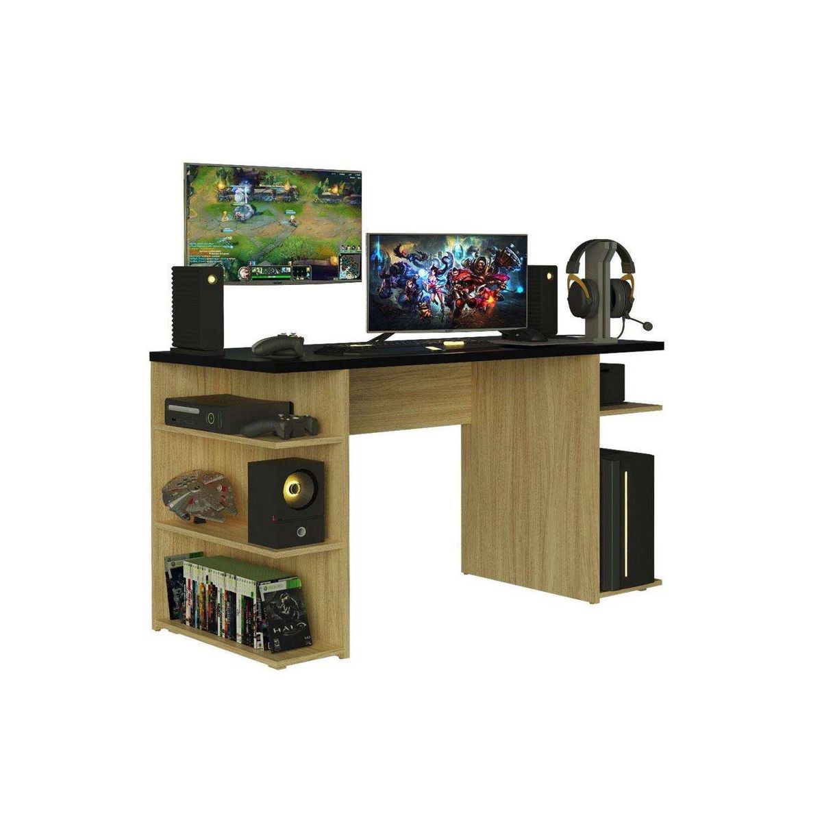 MUEBLES CRISOSTOMO - Escritorio gamer janeiro miel 130cm