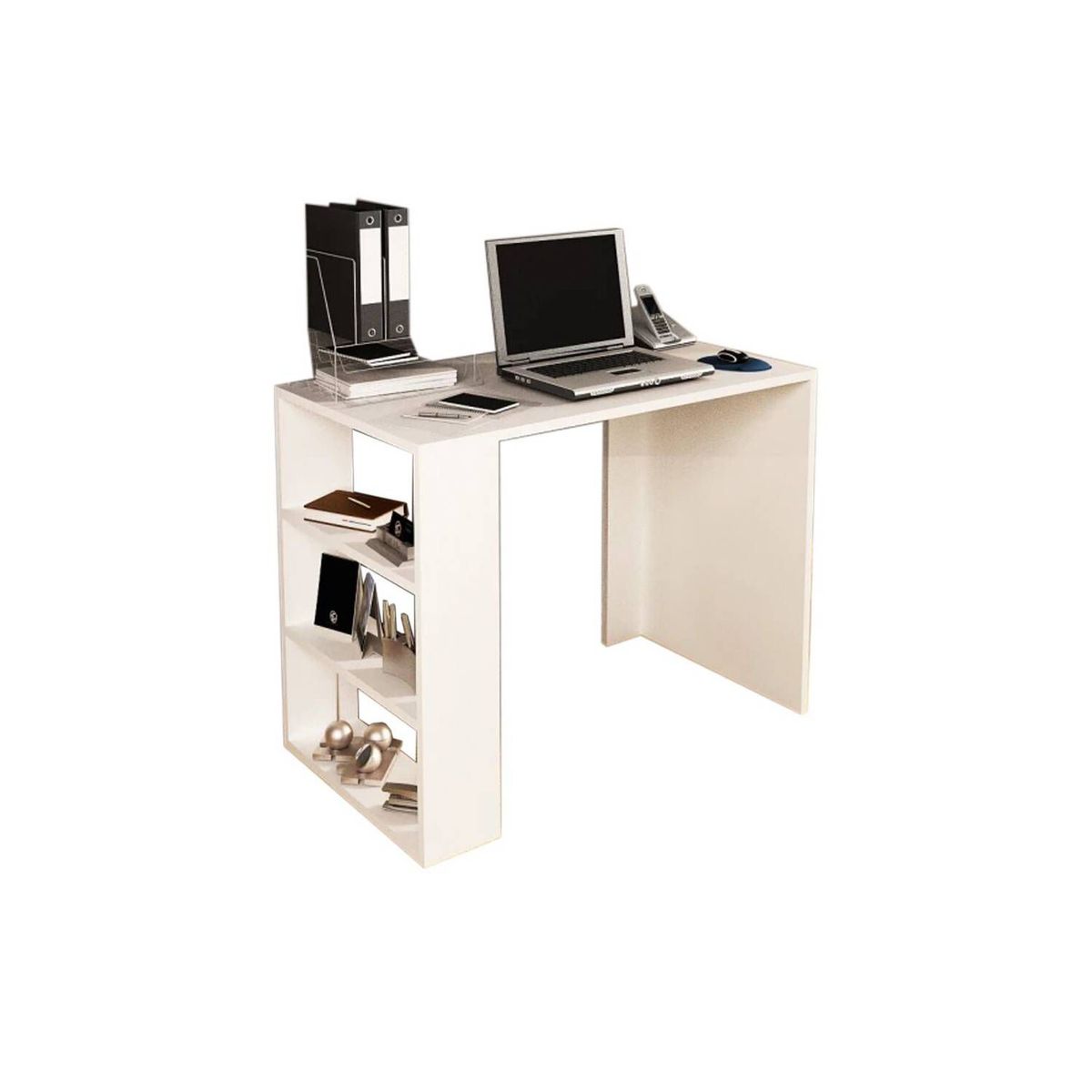 MUEBLES CRISOSTOMO - Escritorio librero blanco 80cm