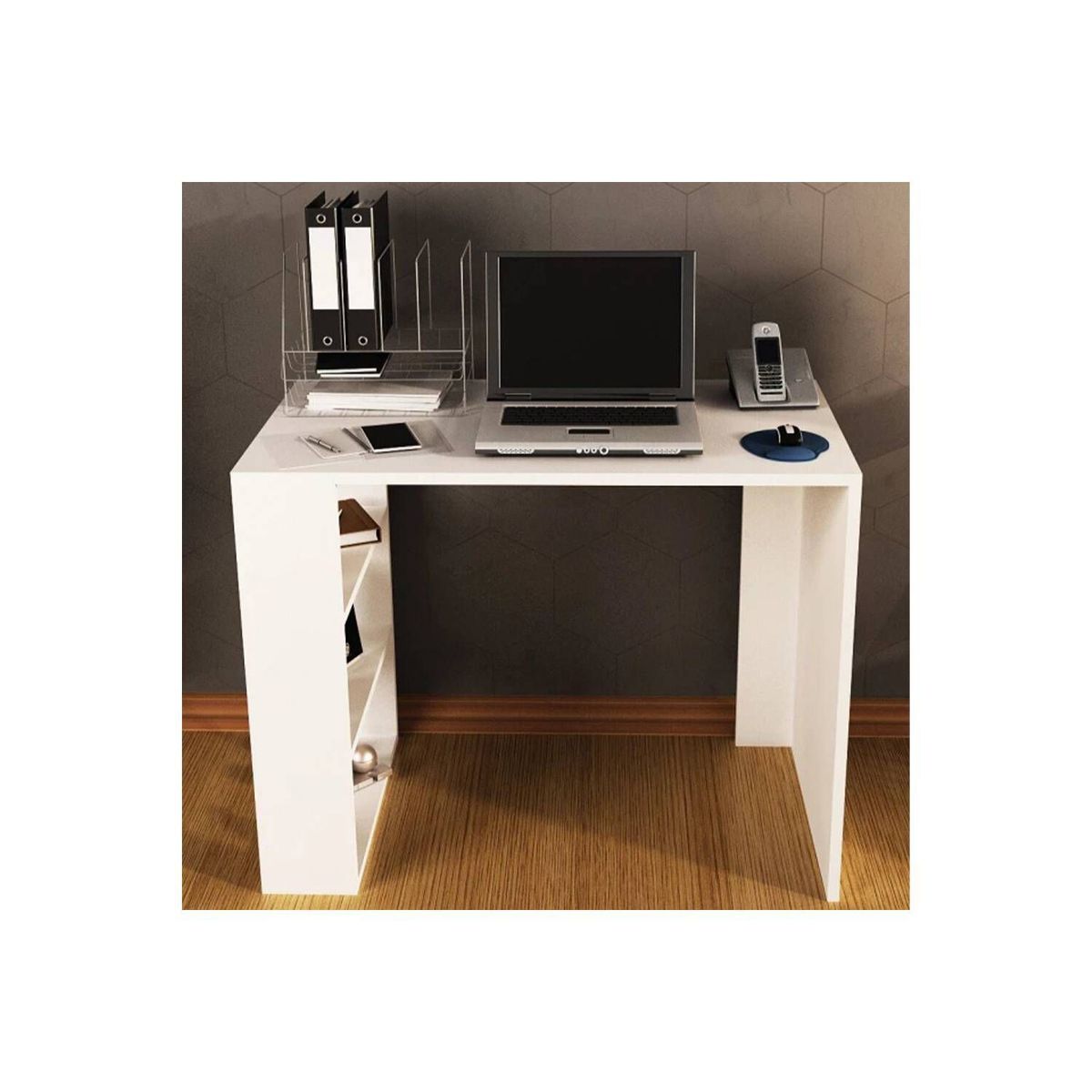 MUEBLES CRISOSTOMO - Escritorio librero blanco 80cm