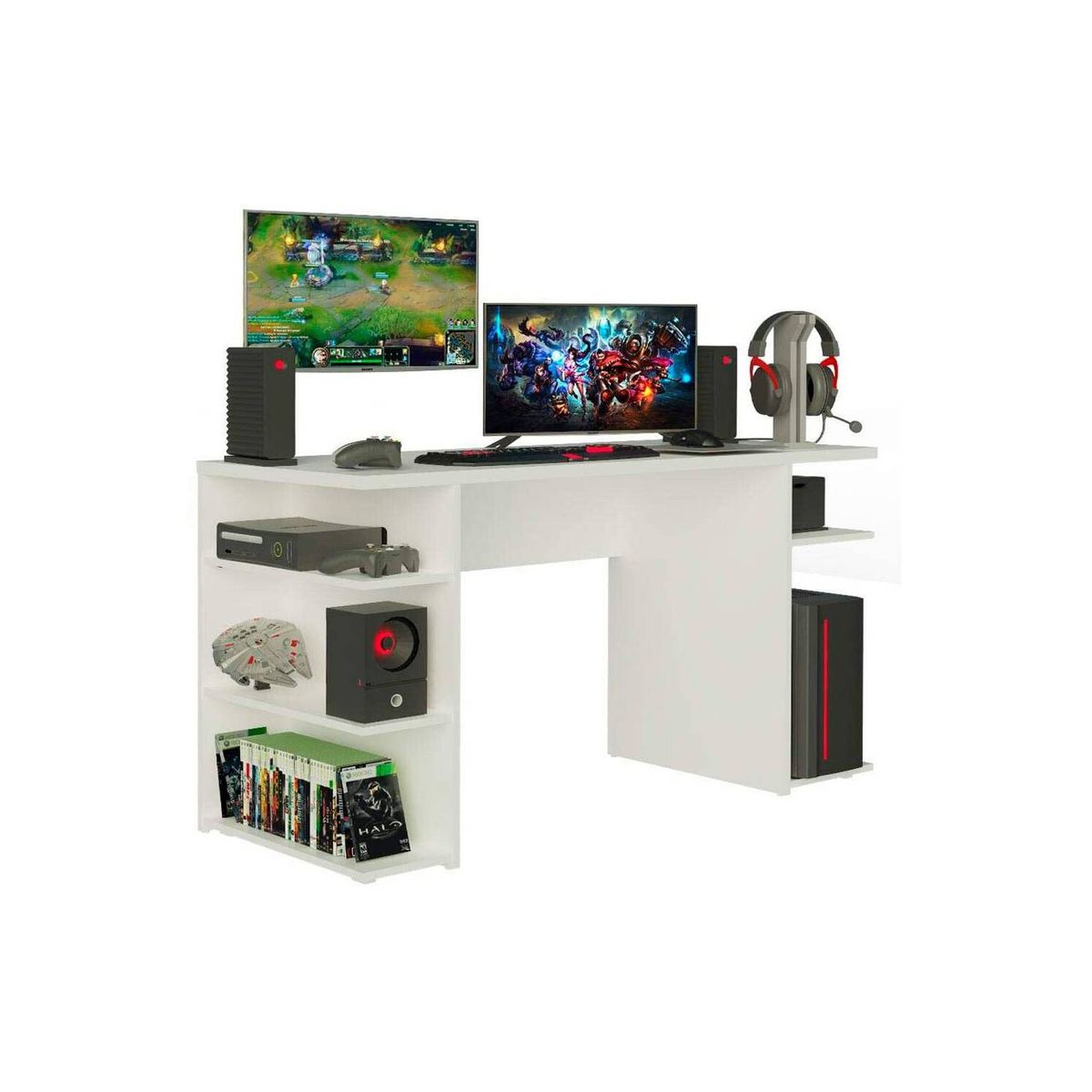MUEBLES CRISOSTOMO - Escritorio gamer janeiro blanco 130cm