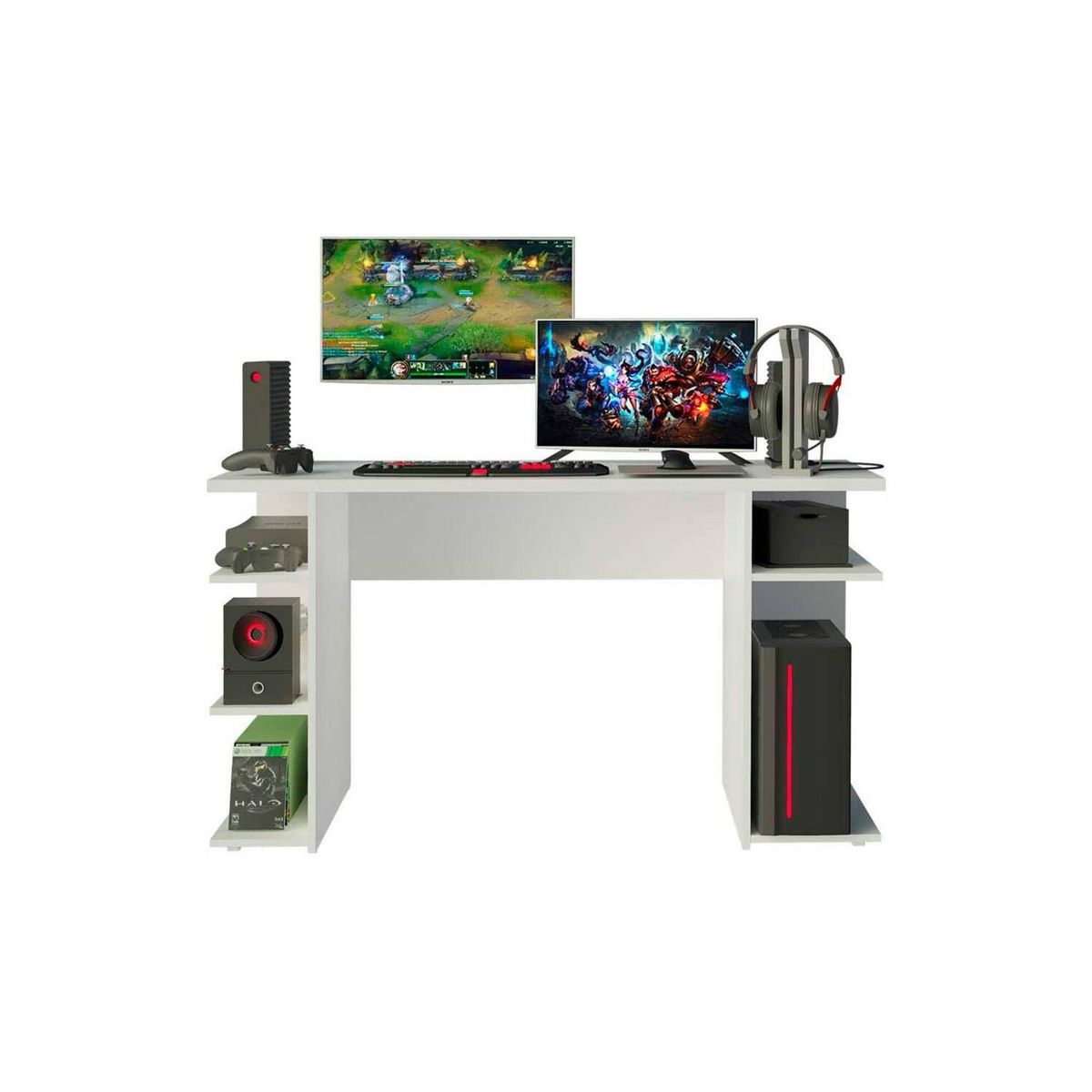 MUEBLES CRISOSTOMO - Escritorio gamer janeiro blanco 130cm