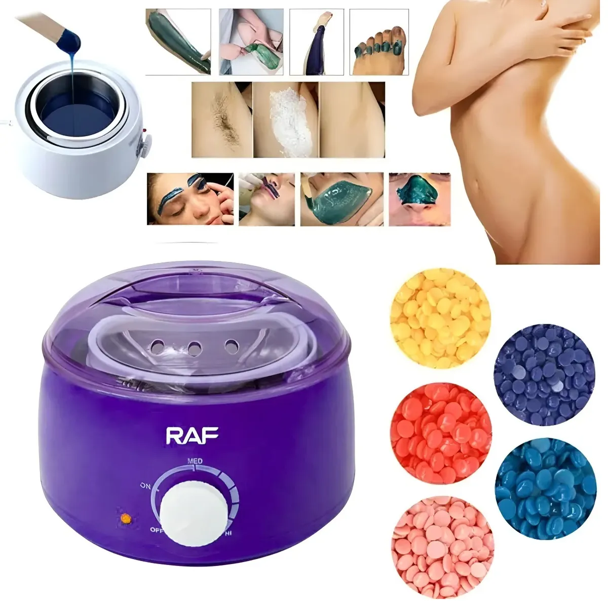 GENERICO - Olla Calentadora Para Cera Depilatoria Raf Color Violeta Oscuro
