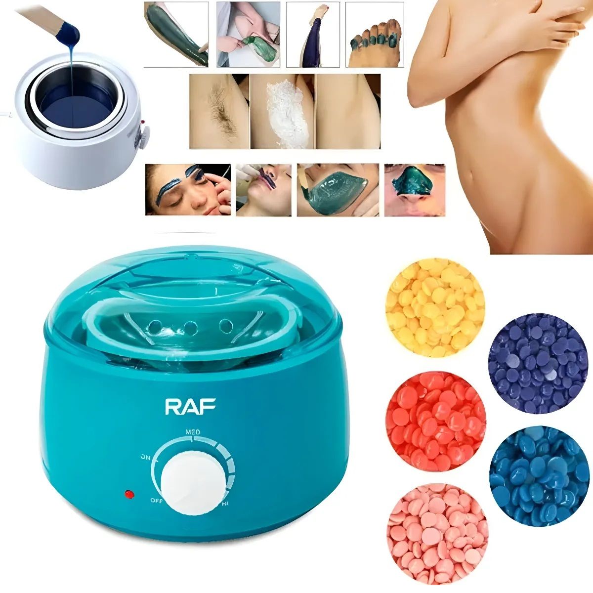 GENERICO - Olla Calentadora Para Cera Depilatoria Raf Color Turquesa