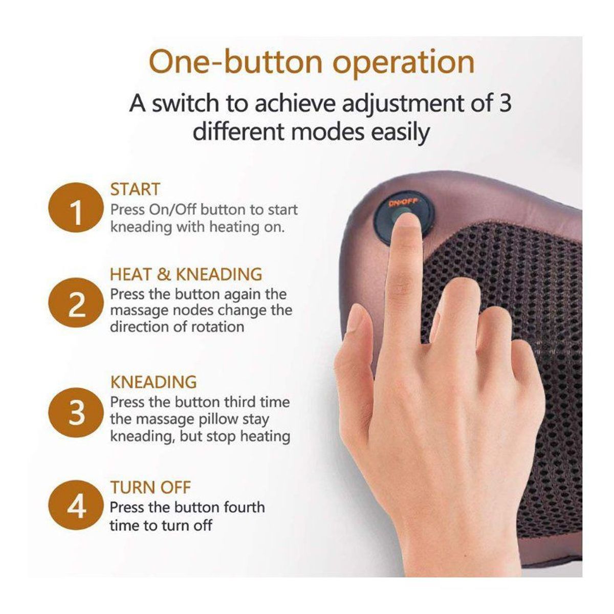 GENERICO - Almohada masajeador cervical shiatsu corporal termoterapia relajante