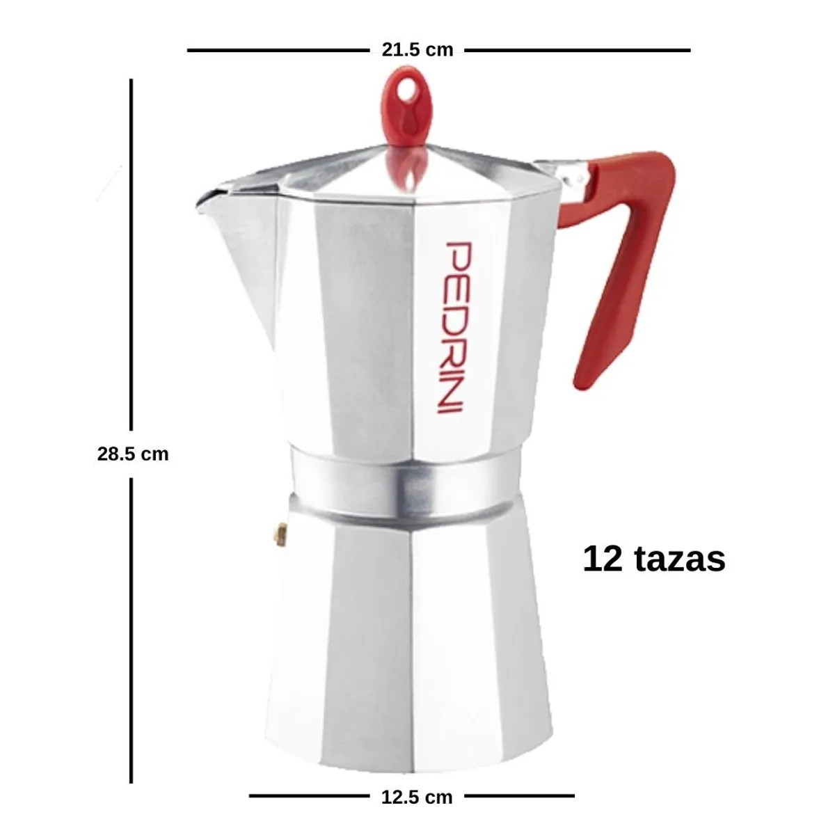 PEDRINI - Cafetera moka italiana asa roja x 12tz PEDRINI