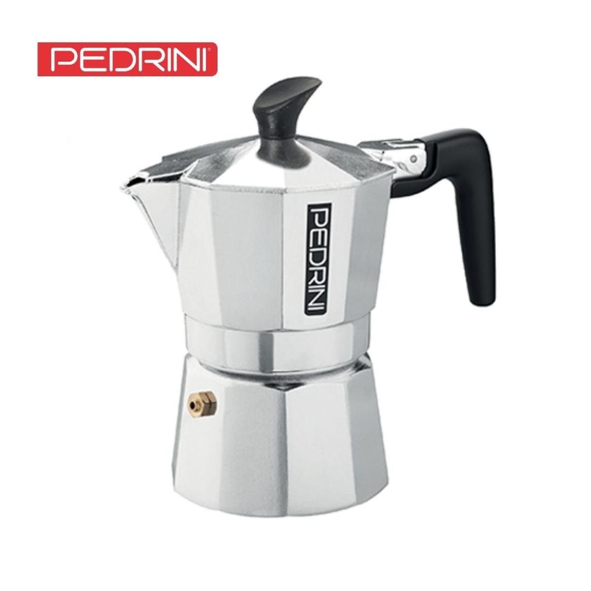 PEDRINI - Cafetera moka italiana asa negra x 3tz PEDRINI