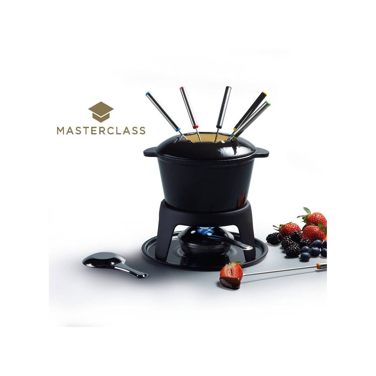 MASTERCLASS - Juego de fondue de hierro fundido negro