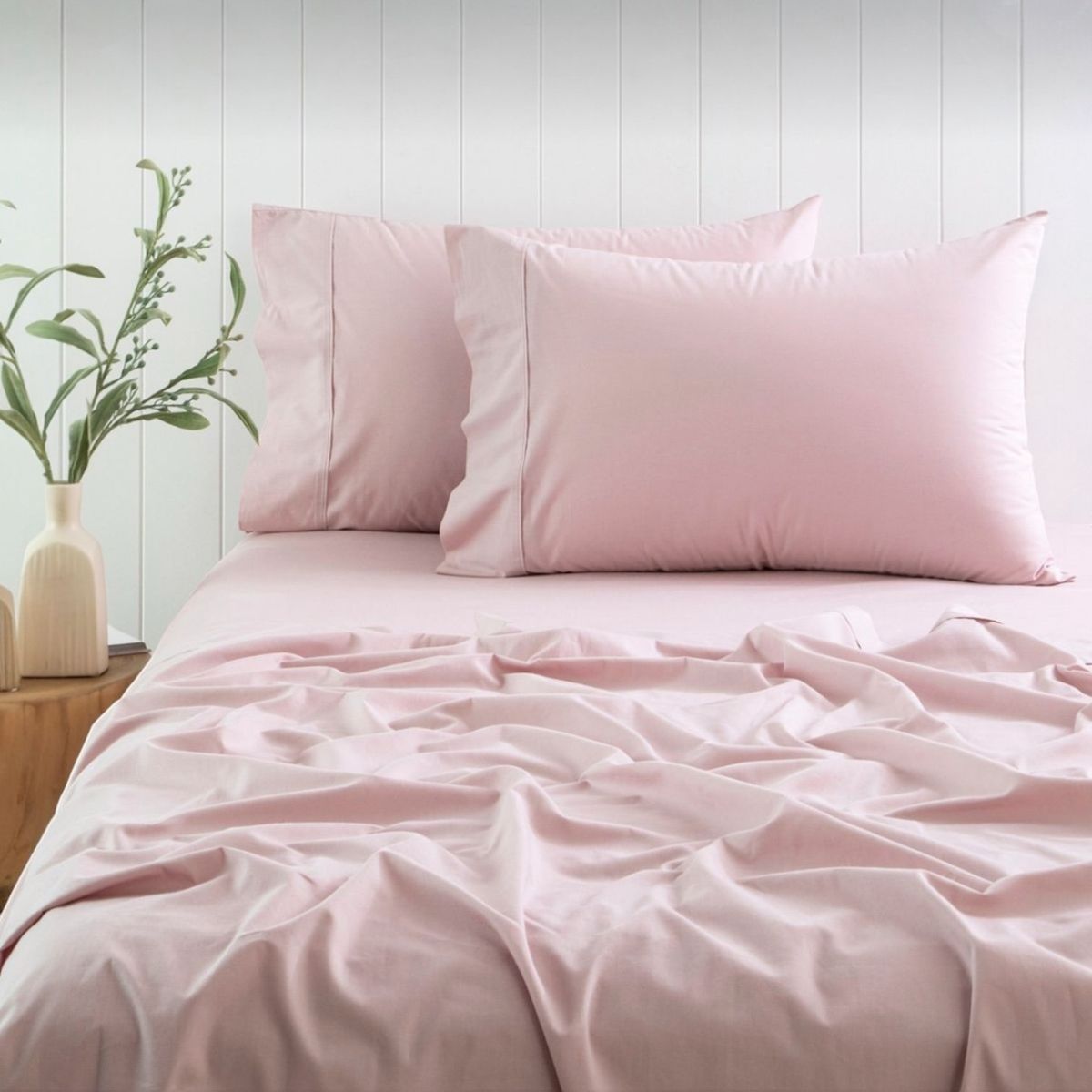 ISATEX HOME - Juego de Sábanas Rosado Bebe 2 Plazas De  Algodón Pima 200 HIilos