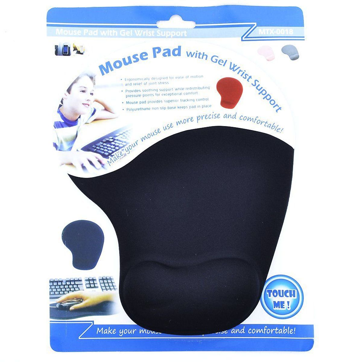 GENERICO - Pad Mouse Con Almohadilla Muñequera De Gel Negro