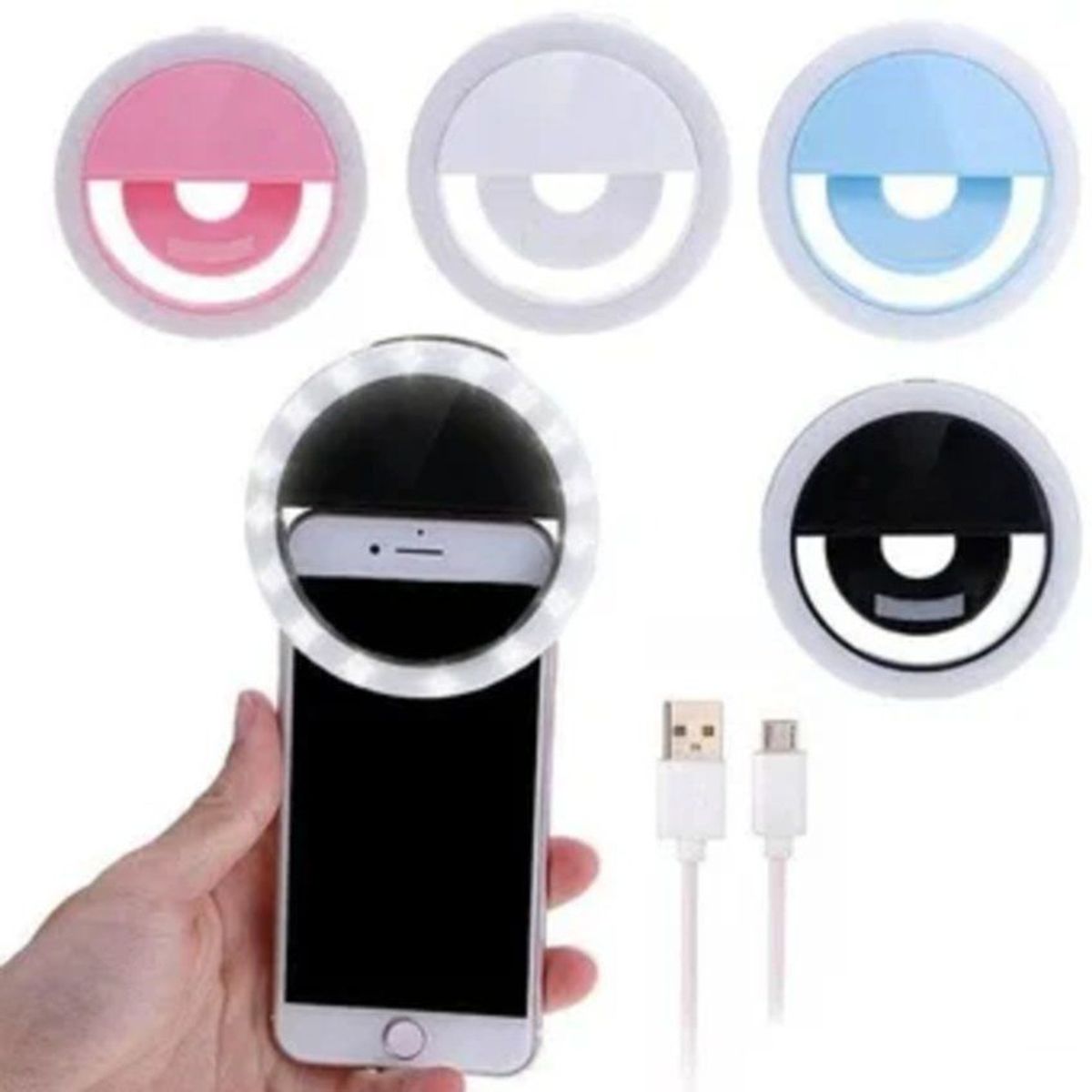 OEM - Pack x 4 Flash light selfie luminoso lamp night ring para celulares