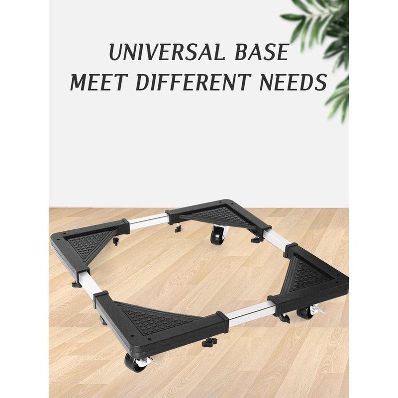 GENERICO - Base ajustable multifuncional acero con ruedas para electrodomésticos