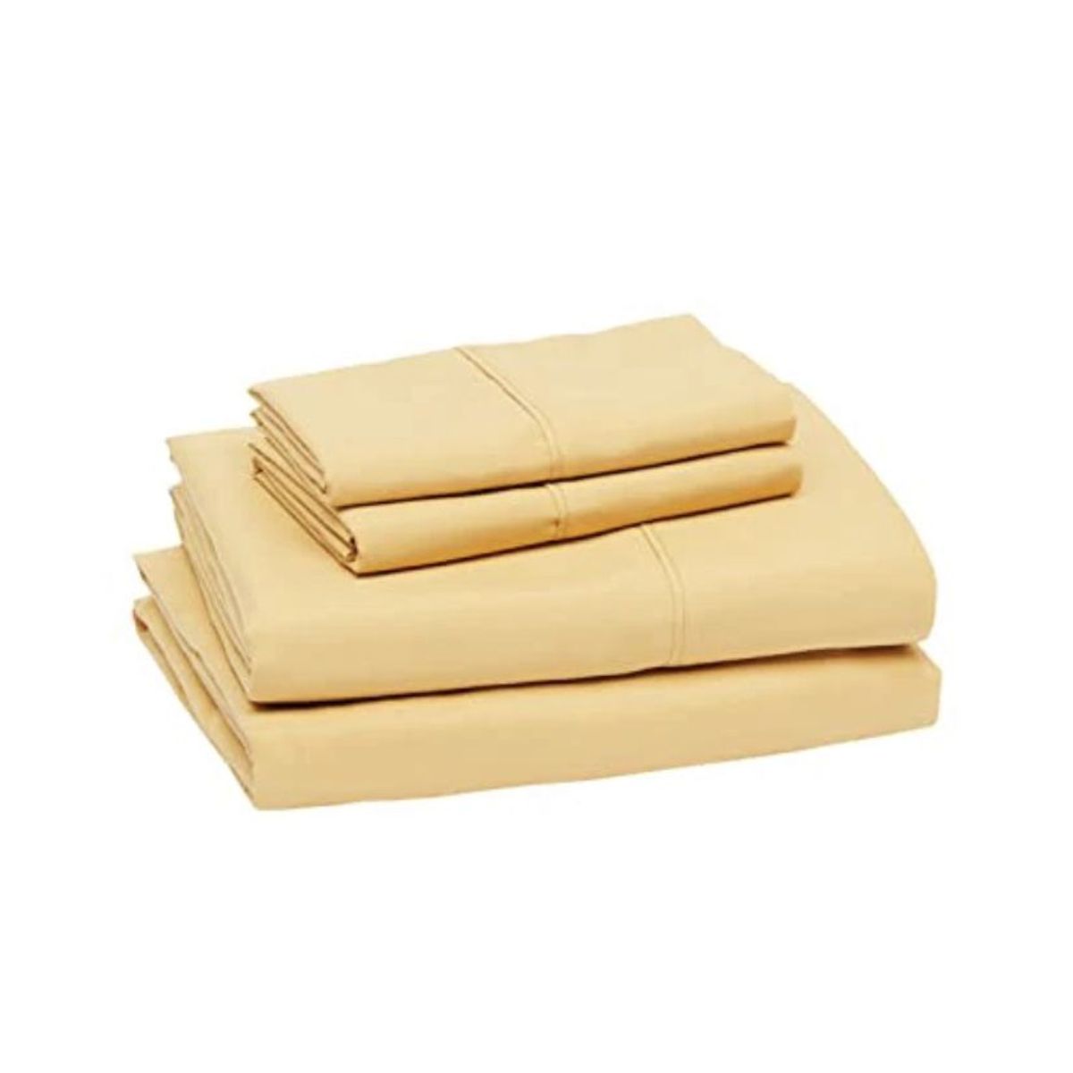 ISATEX HOME - Juego de Sábanas Amarillo de Algodón Pima 1.5 Plaza