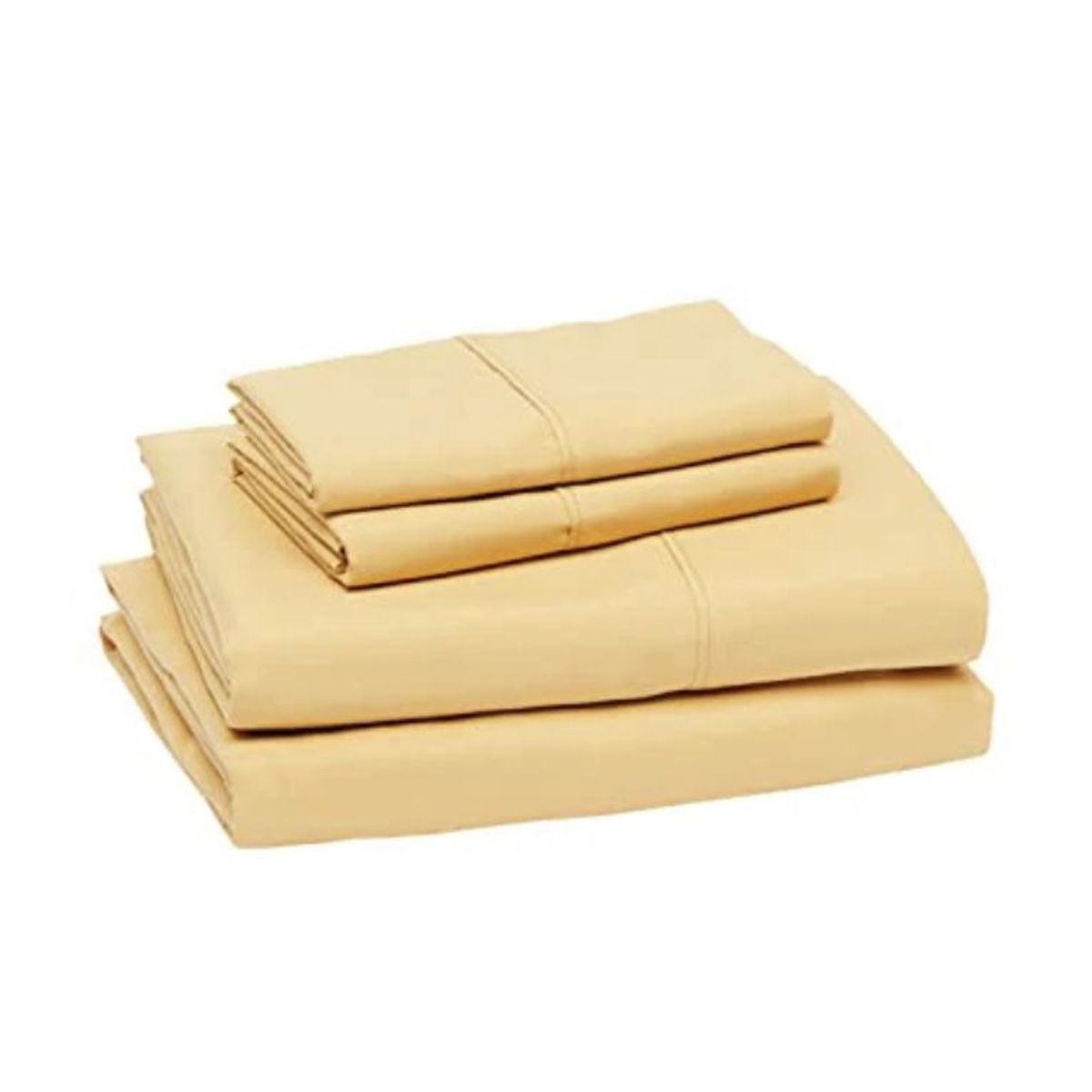 ISATEX HOME - Juego de Sábanas Amarillo de Algodón Pima 2 Plazas