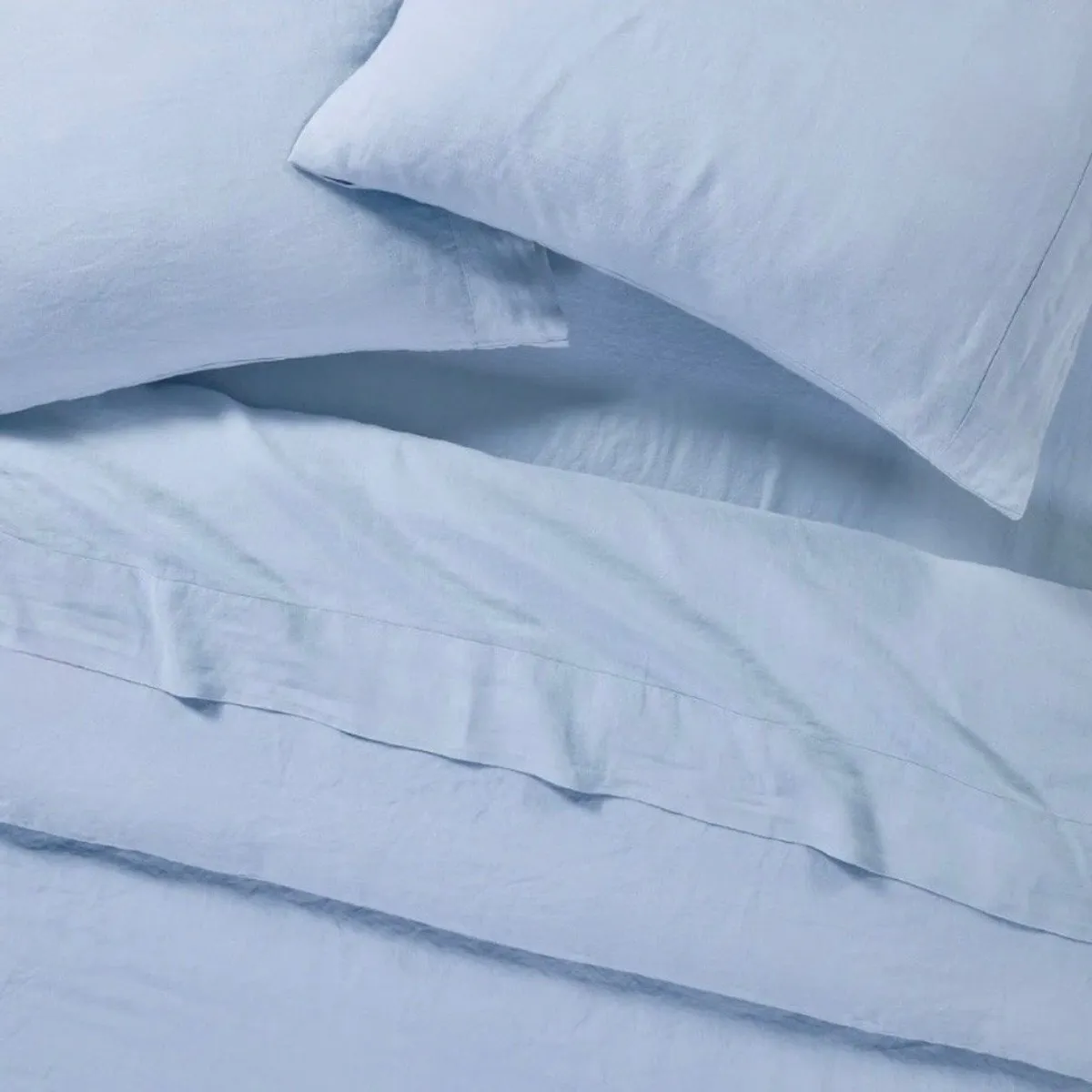 ISATEX HOME - Juego de Sábanas Celeste de Algodón Pima 1.5 Plaza