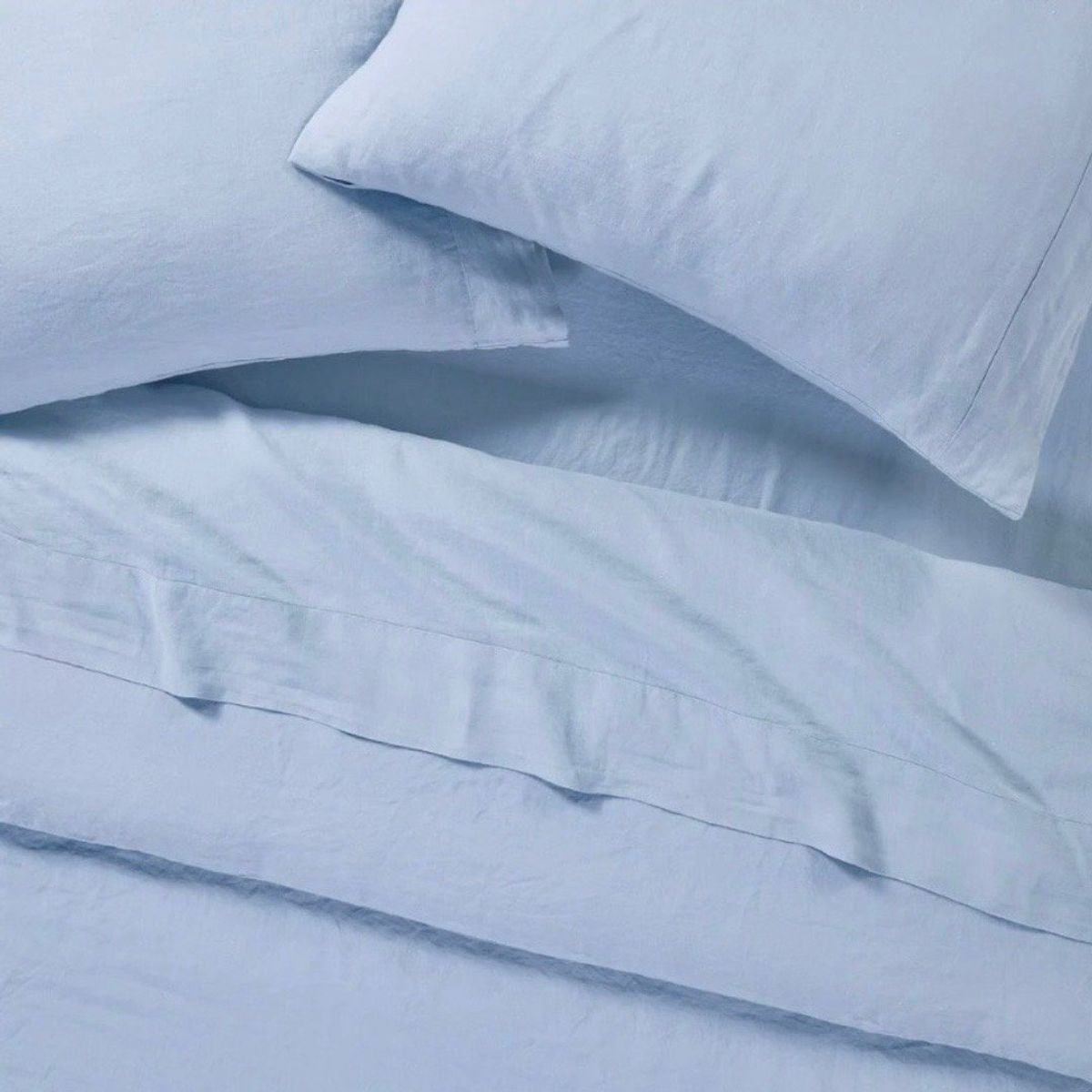 ISATEX HOME - Juego de Sábanas Celeste de Algodón Pima king