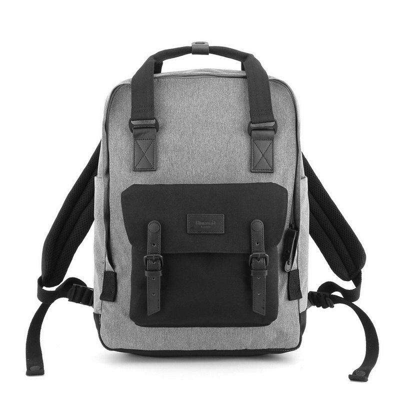 HIMAWARI - Himawari - Mochila escolar o de viaje porta Laptop H1010-6 Gris y Negro