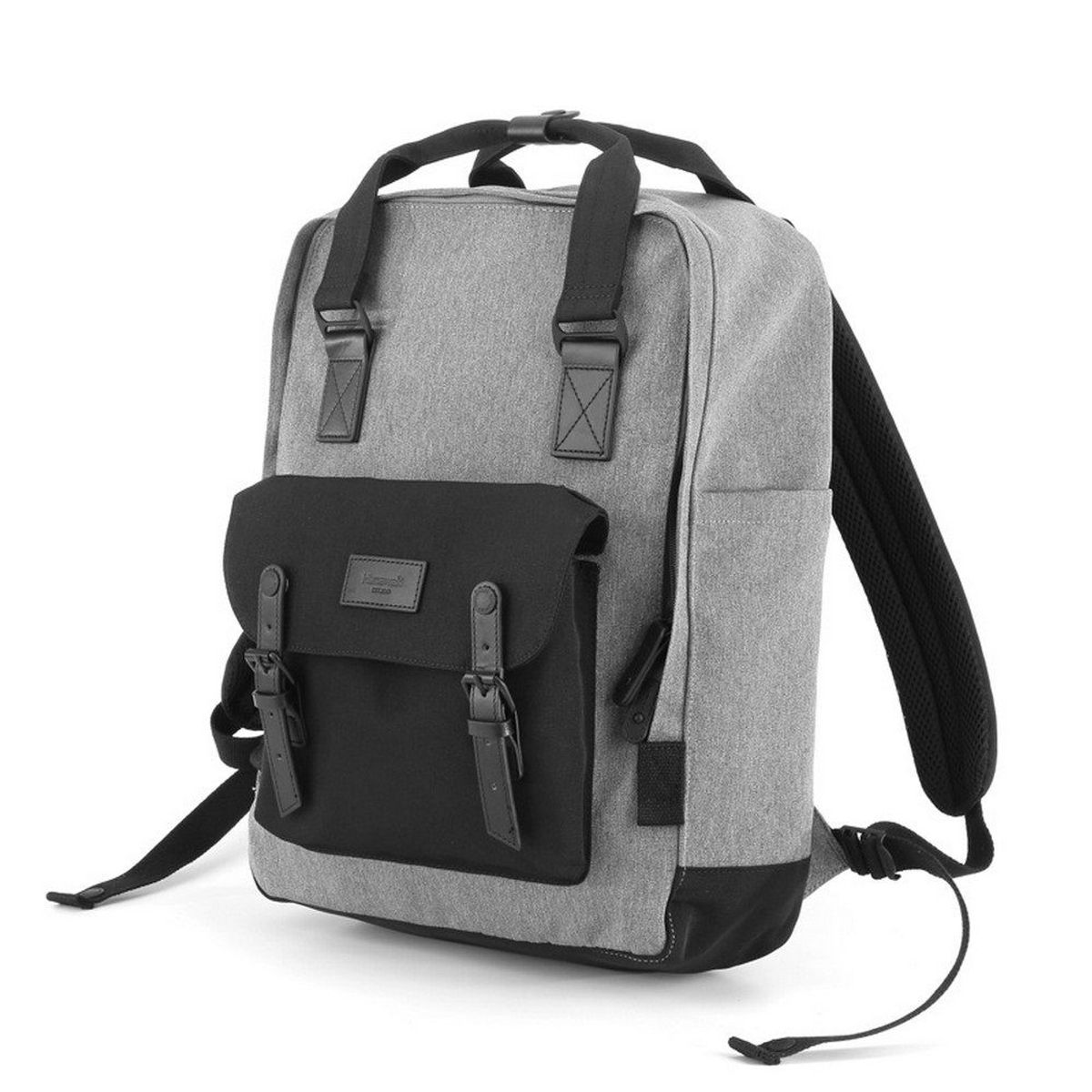 HIMAWARI - Himawari - Mochila escolar o de viaje porta Laptop H1010-6 Gris y Negro