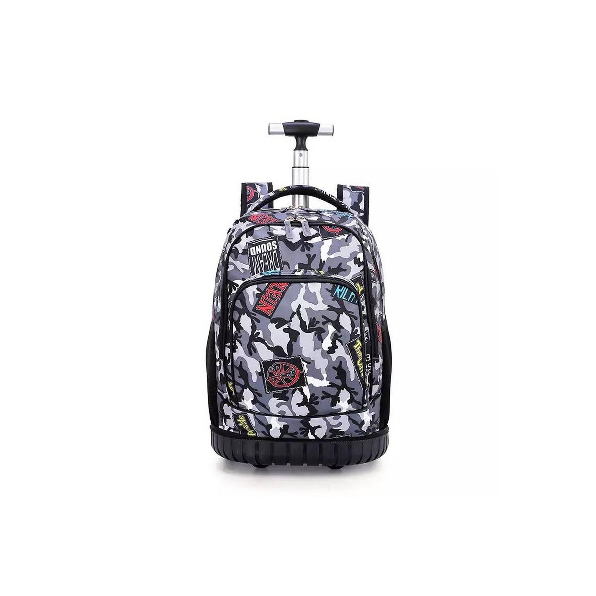 GENERICO - Mochila escolar con ruedas para niños Negro