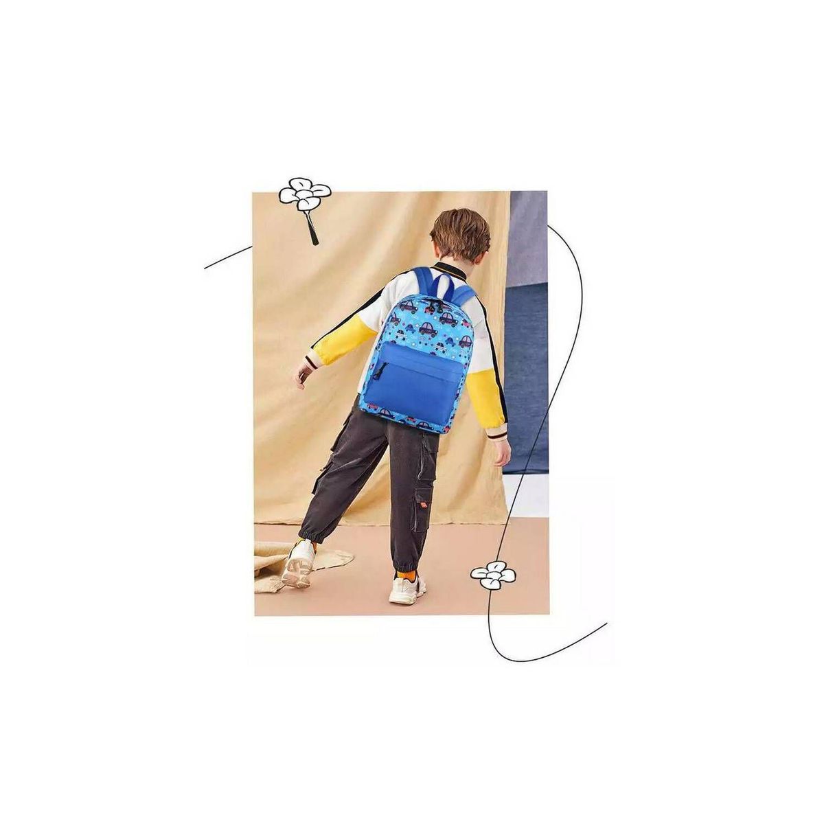 GENERICO - Mochila escolar Carro para niño Azul