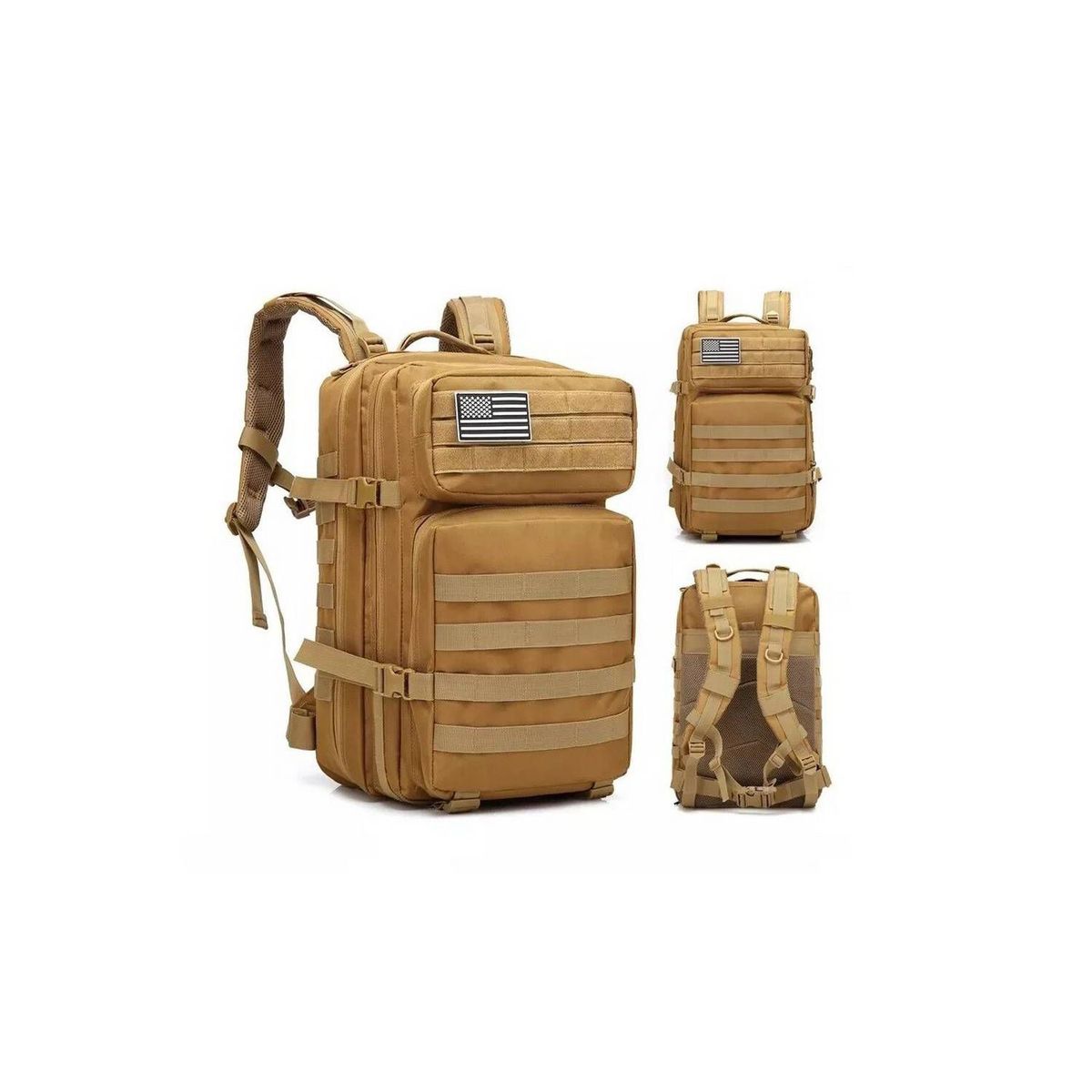 GENERICO - Mochila Militar Tactical Multifuncional Caqui