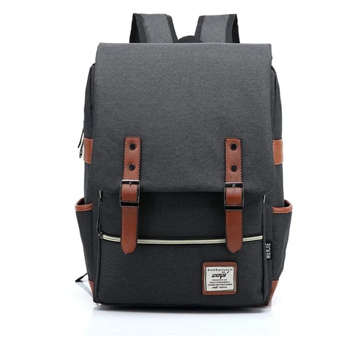 WENJIE - Wenjie - Mochila para laptop vintage gris oscuro