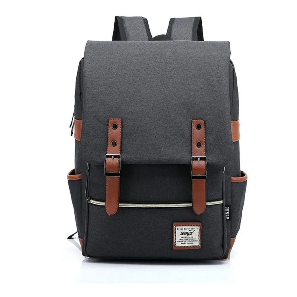 WENJIE - Wenjie - Mochila para laptop vintage gris oscuro