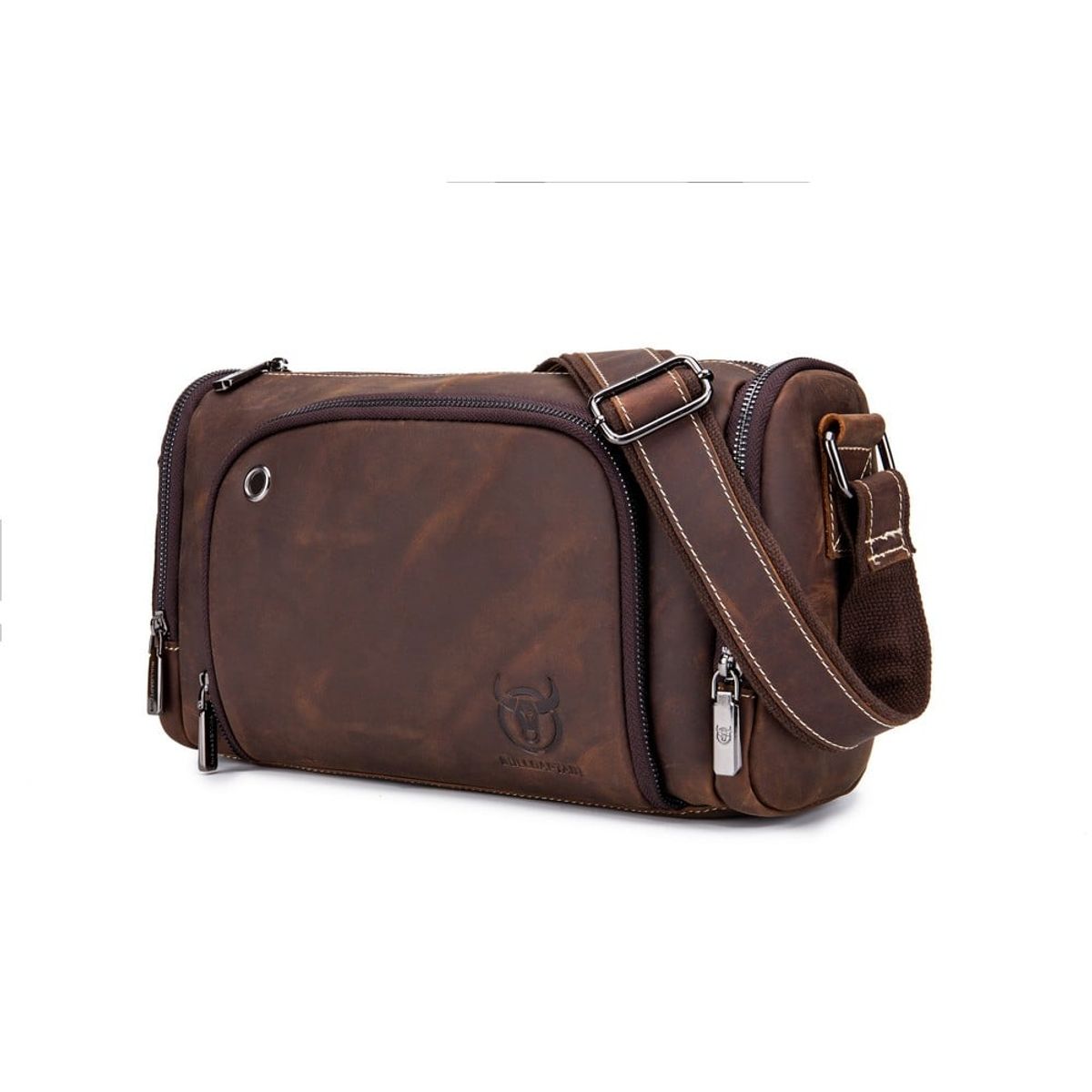 BULLCAPTAIN - BullCaptain - Morral de Cuero Mate DJB01-H-CF Café