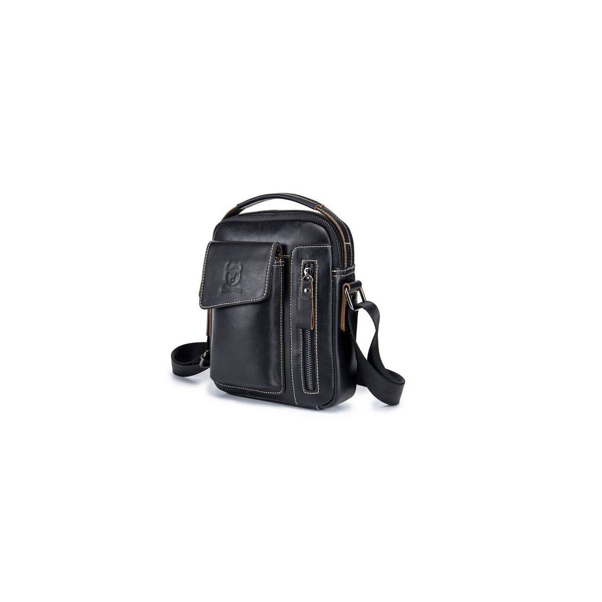 BULLCAPTAIN - BullCaptain - Morral de Cuero Mate DJB-037-BK Negro