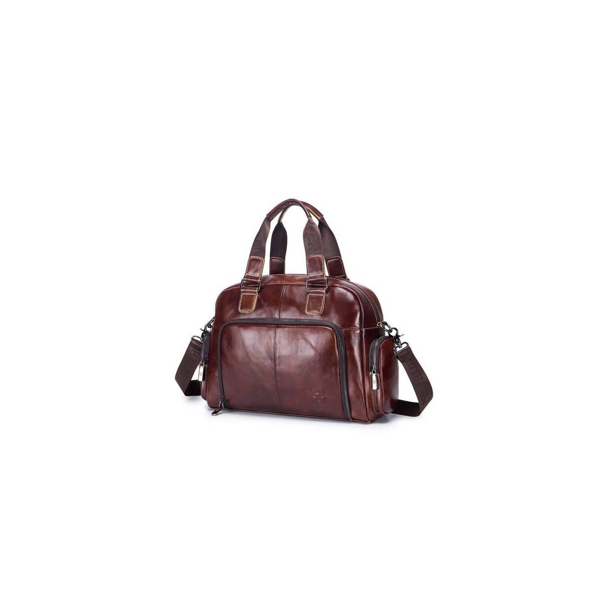 BULLCAPTAIN - BullCaptain - Maletín de Cuero Mate GWB-047-CF Café