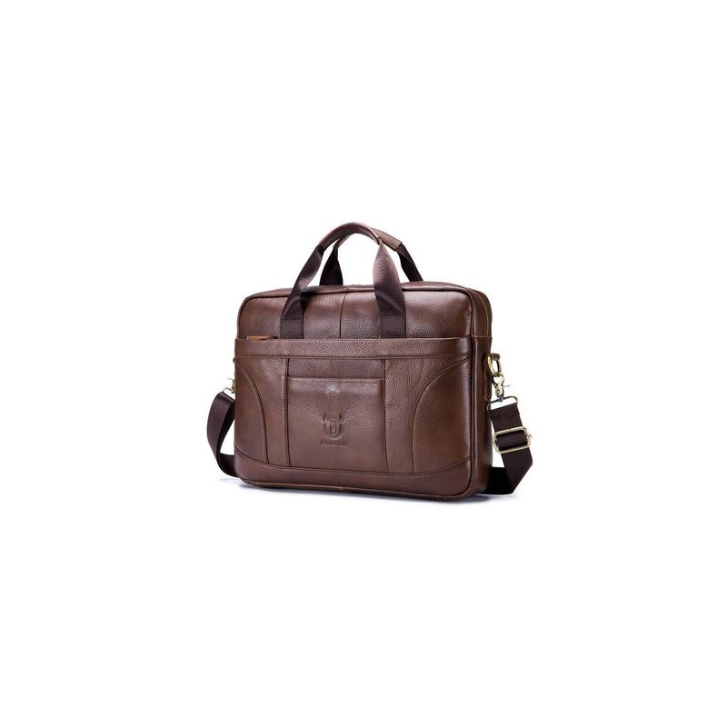 BULLCAPTAIN - BullCaptain - Maletín de Cuero Mate GWB-048-CF Café