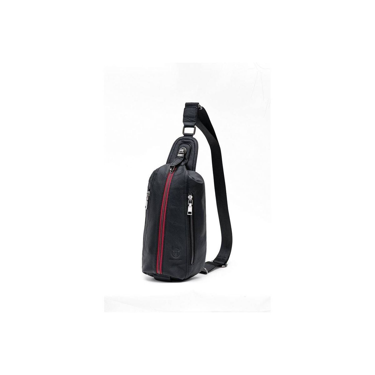 BULLCAPTAIN - BullCaptain - Mochila cruzada de Cuero Mate XB-014-BK Negro