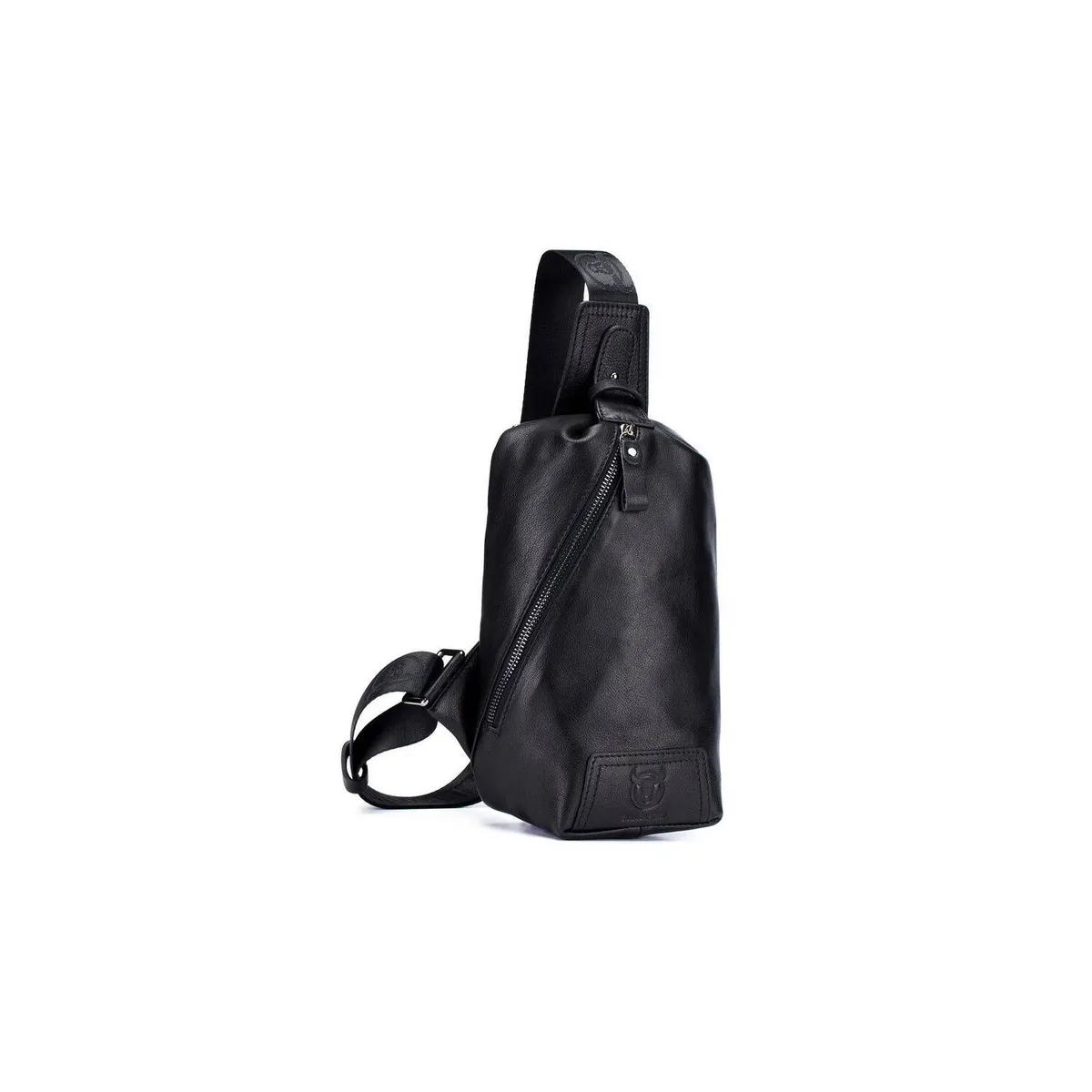 BULLCAPTAIN - BullCaptain - Mochila cruzada de Cuero Mate XB-099-BK Negro