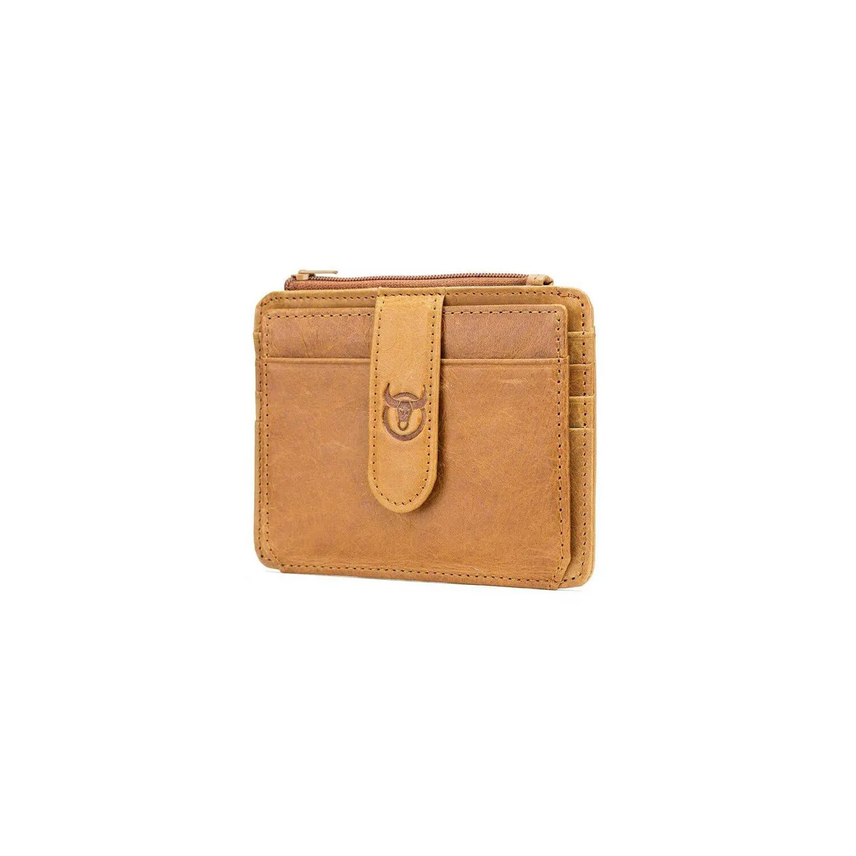 BULLCAPTAIN - BullCaptain - Tarjetero de Cuero Mate KB-00-BR Marrón