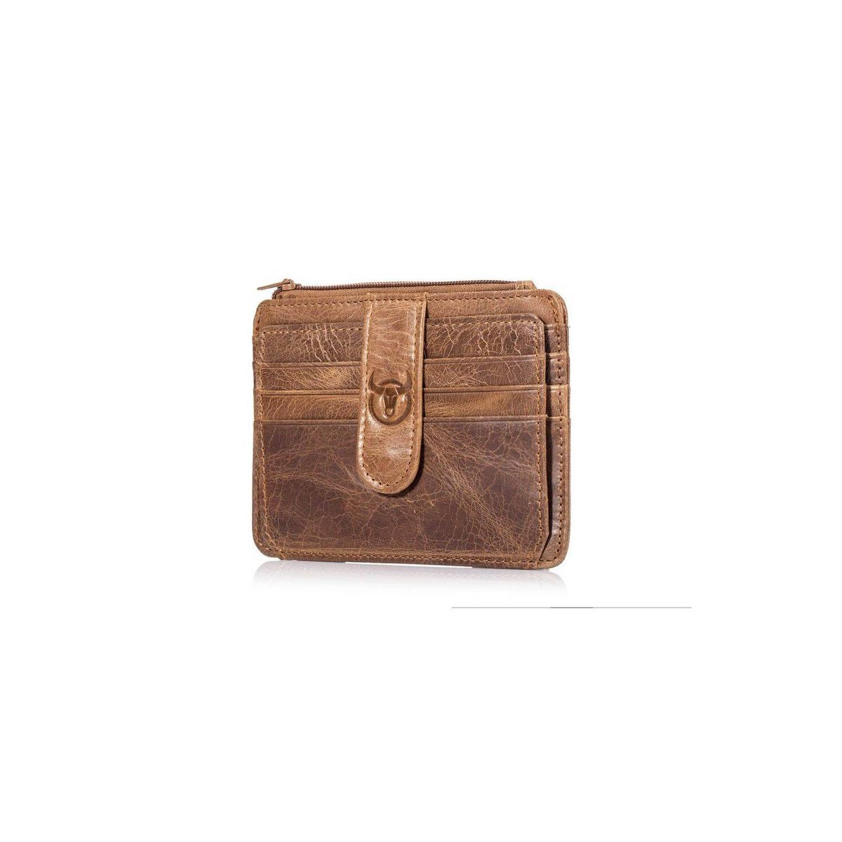 BULLCAPTAIN - BullCaptain - Tarjetero de Cuero Mate KB-01-BR Marrón