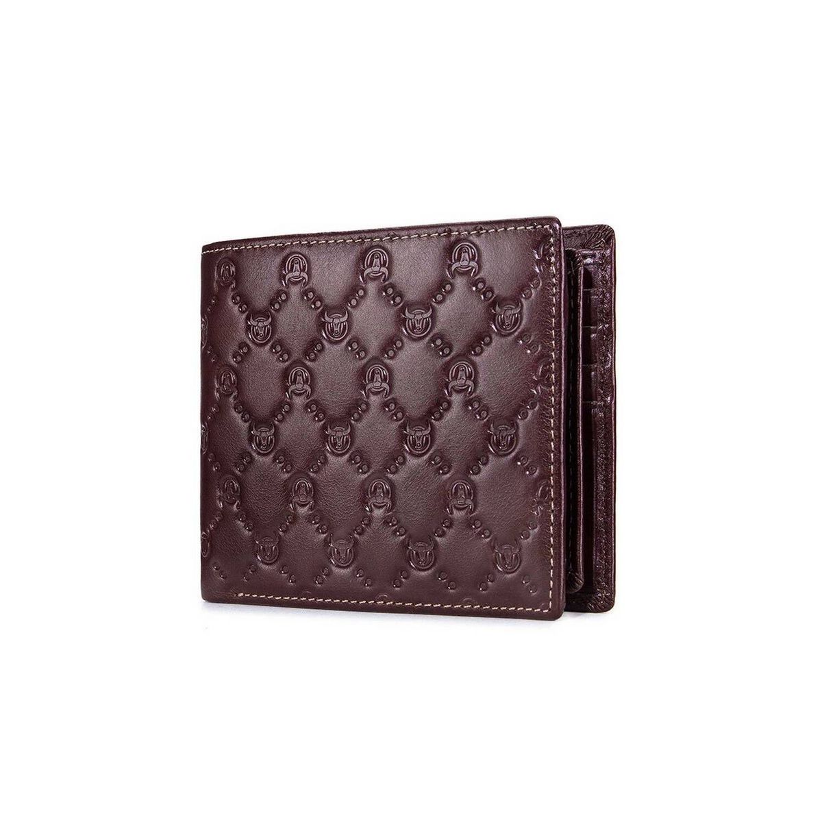 BULLCAPTAIN - BullCaptain - Billetera de Cuero Brillante QB-0204-H-CF Café