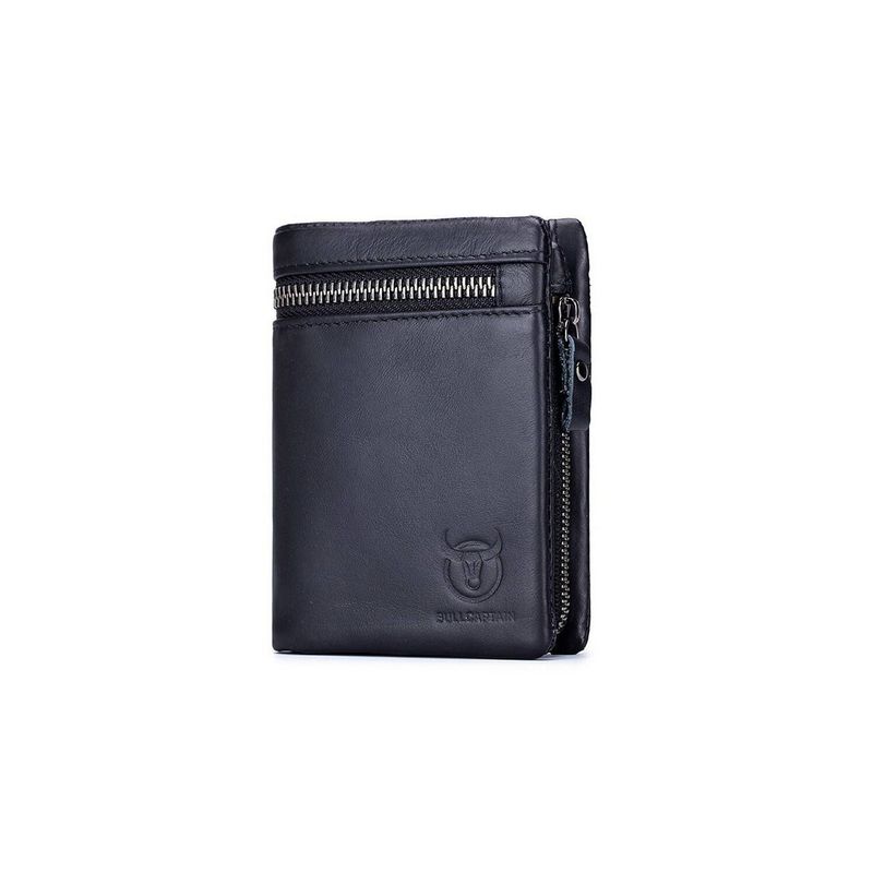 BULLCAPTAIN - BullCaptain - Billetera de Cuero Mate QB-03-BK Negro