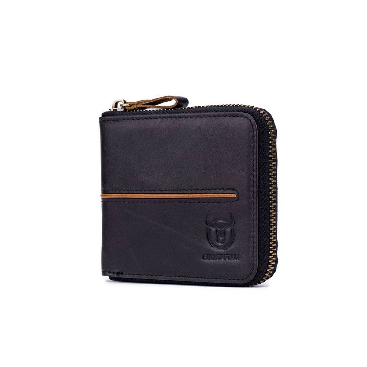 BULLCAPTAIN - BullCaptain - Billetera de Cuero Mate QB-042-BK Negro