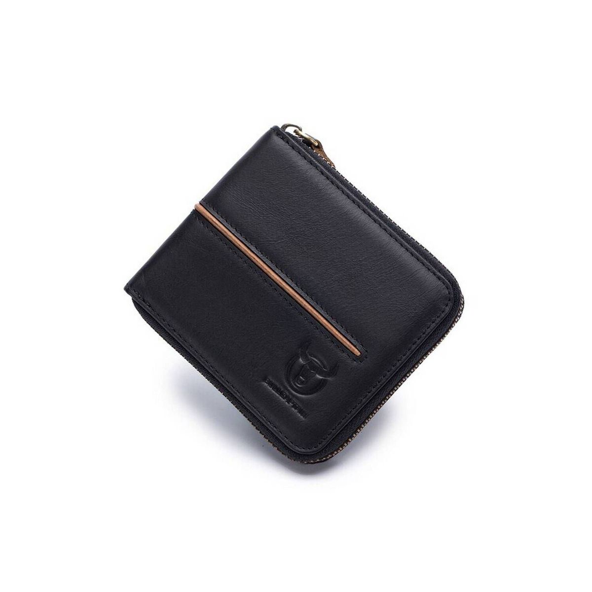 BULLCAPTAIN - BullCaptain - Billetera de Cuero Mate QB-042-BK Negro