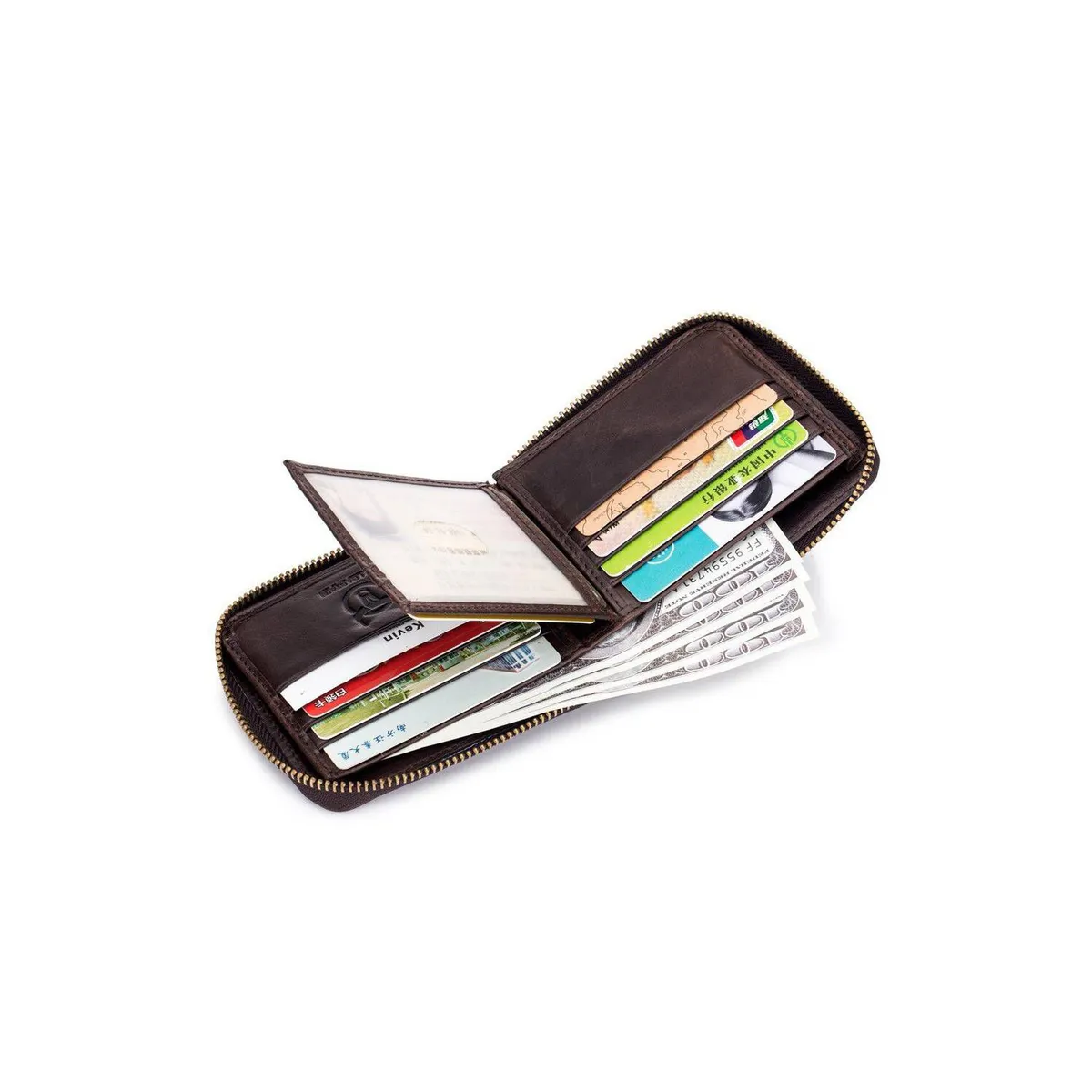 BULLCAPTAIN - BullCaptain - Billetera de Cuero Mate QB-045-CF Café