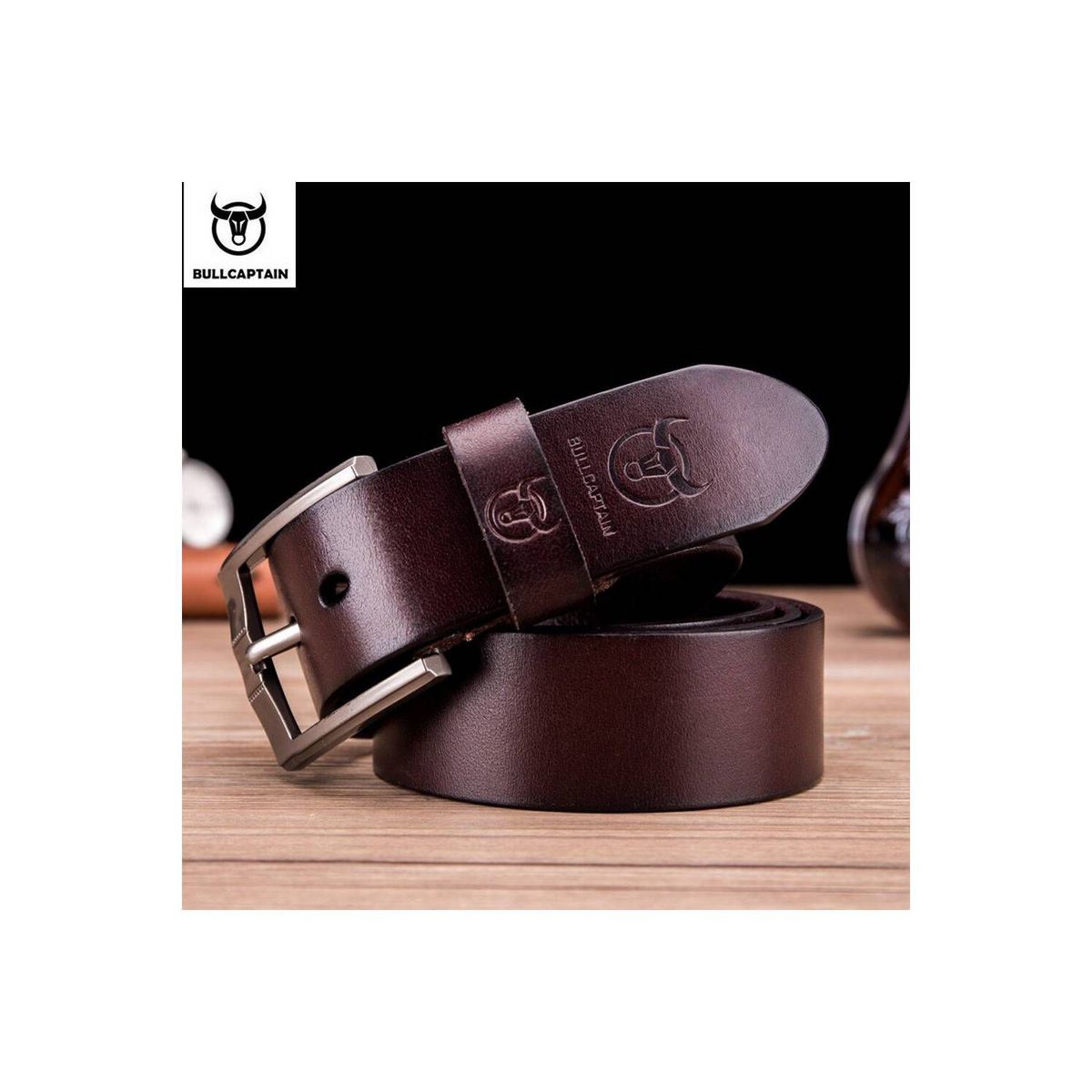 BULLCAPTAIN - BullCaptain - Correa de Cuero Mate 3S02-CF Café