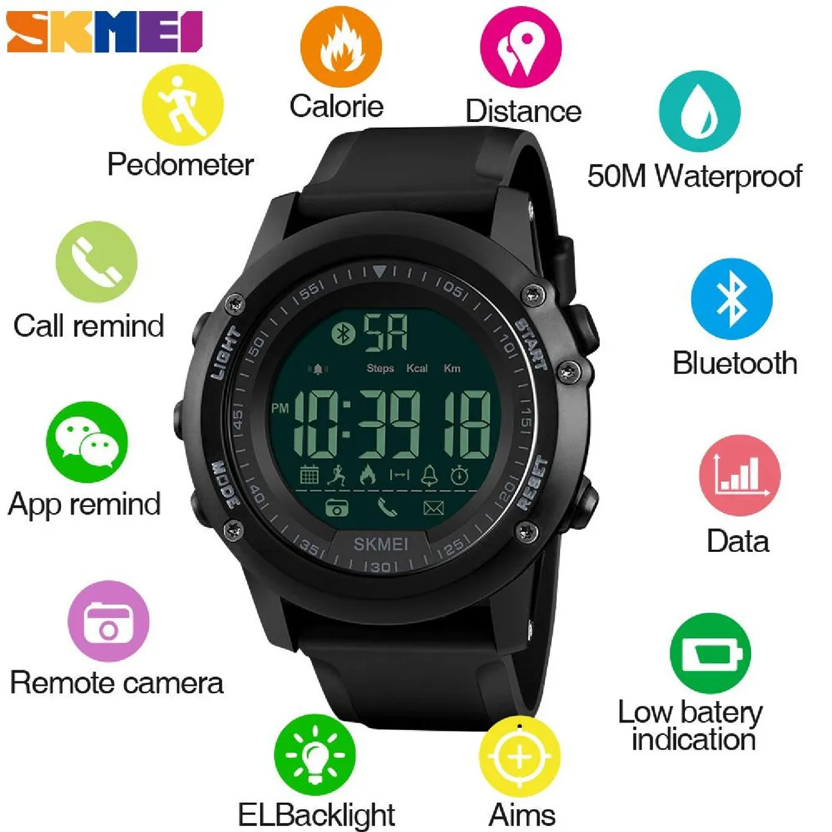 SKMEI - Skmei - Reloj 1301BK Digital unisex