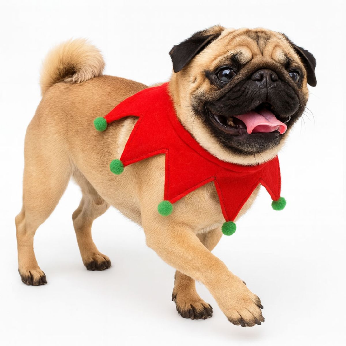 GENERICO - Ropa de Navidad para mascotas - Duendecillo feliz Rojo - Talla XS