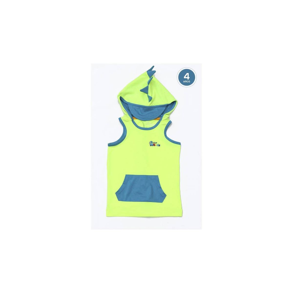 GENERICO - Yourkids - Capucha Dino Manga Cero Verde Limón - 4 años