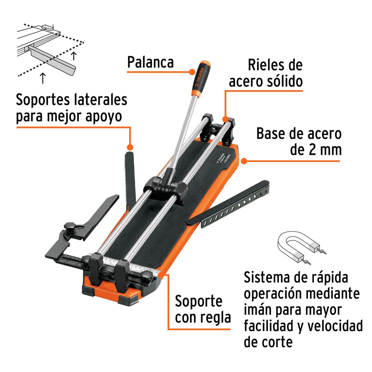 TRUPER - Cortador de mayólica porcelanato 24" 60 cm con maletín Truper Expert