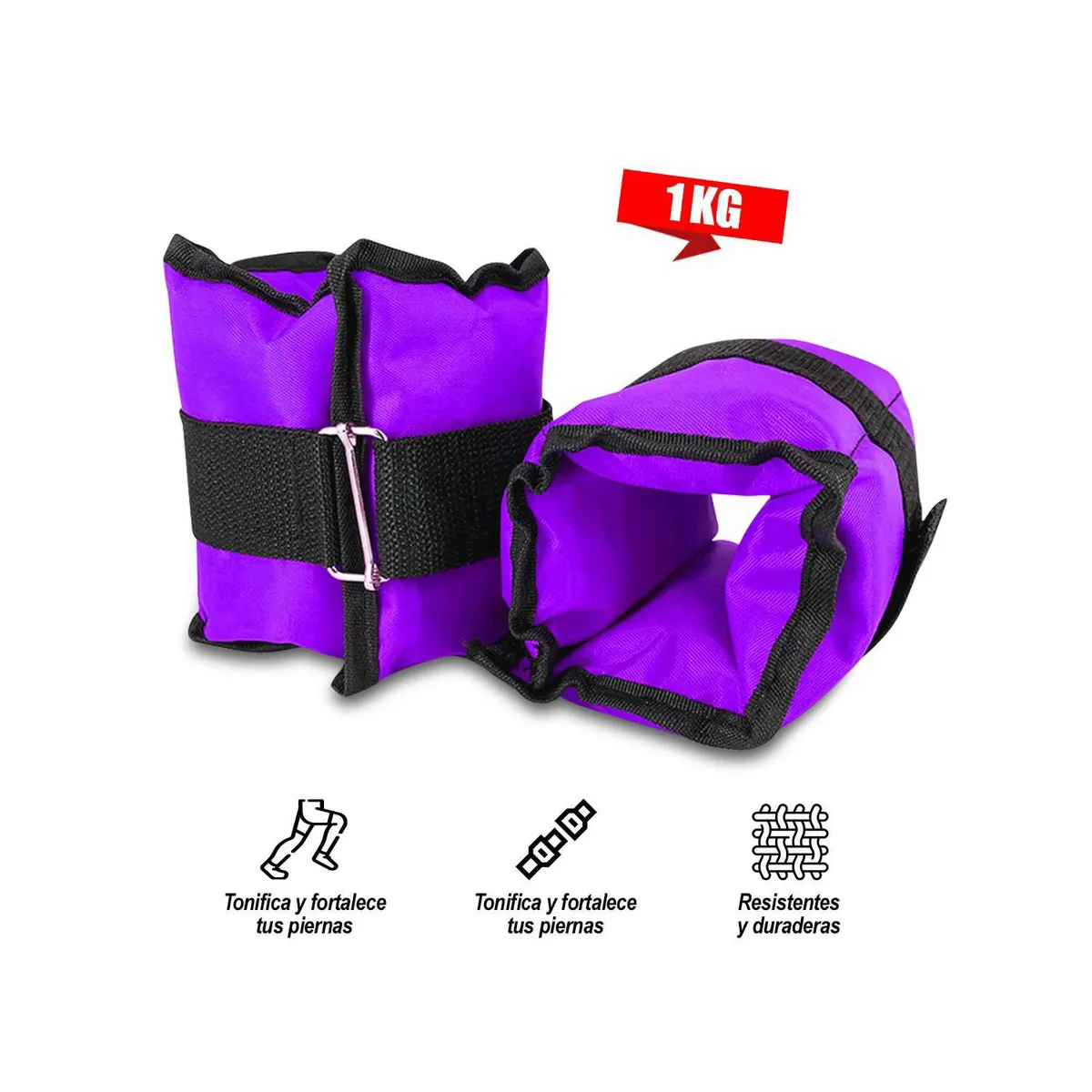 TEKHOME IMPORTACIONES - Pesas Tobilleras para Entrenamiento Morado 1 kg