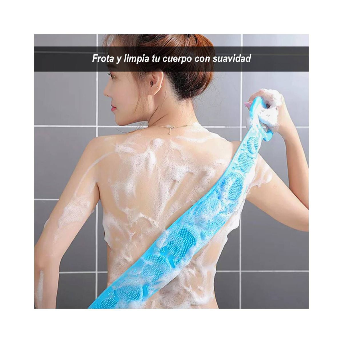 GENERICO - Cepillo de Silicona Celeste Multiusos para Ducha