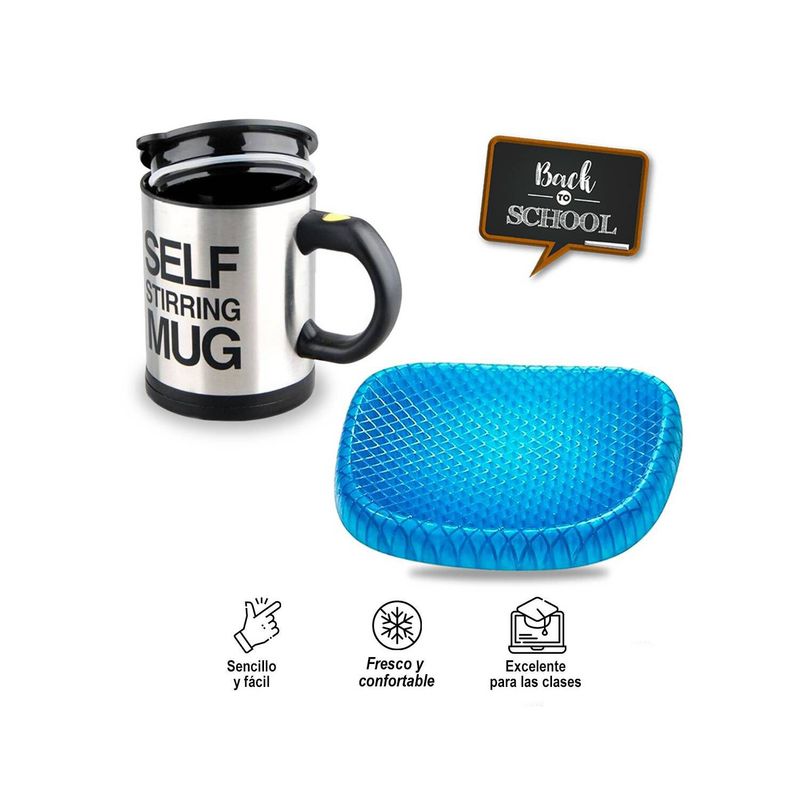 GENERICO - Taza batidora y Asiento Cojín Flexible de Gel Ortopédico