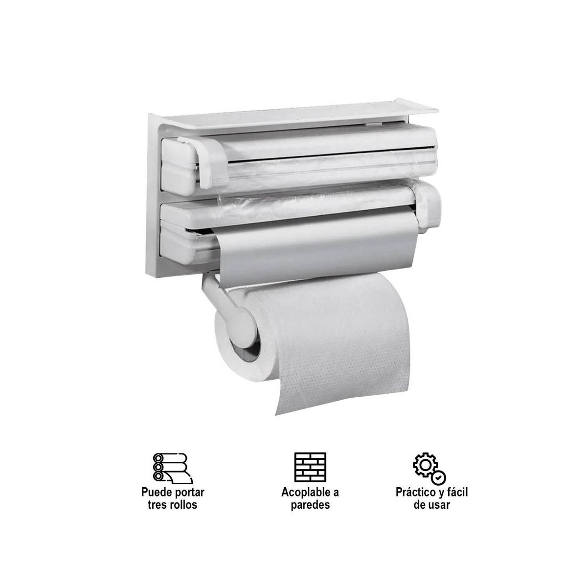 GENERICO - Dispensador de papel toalla 3 en 1